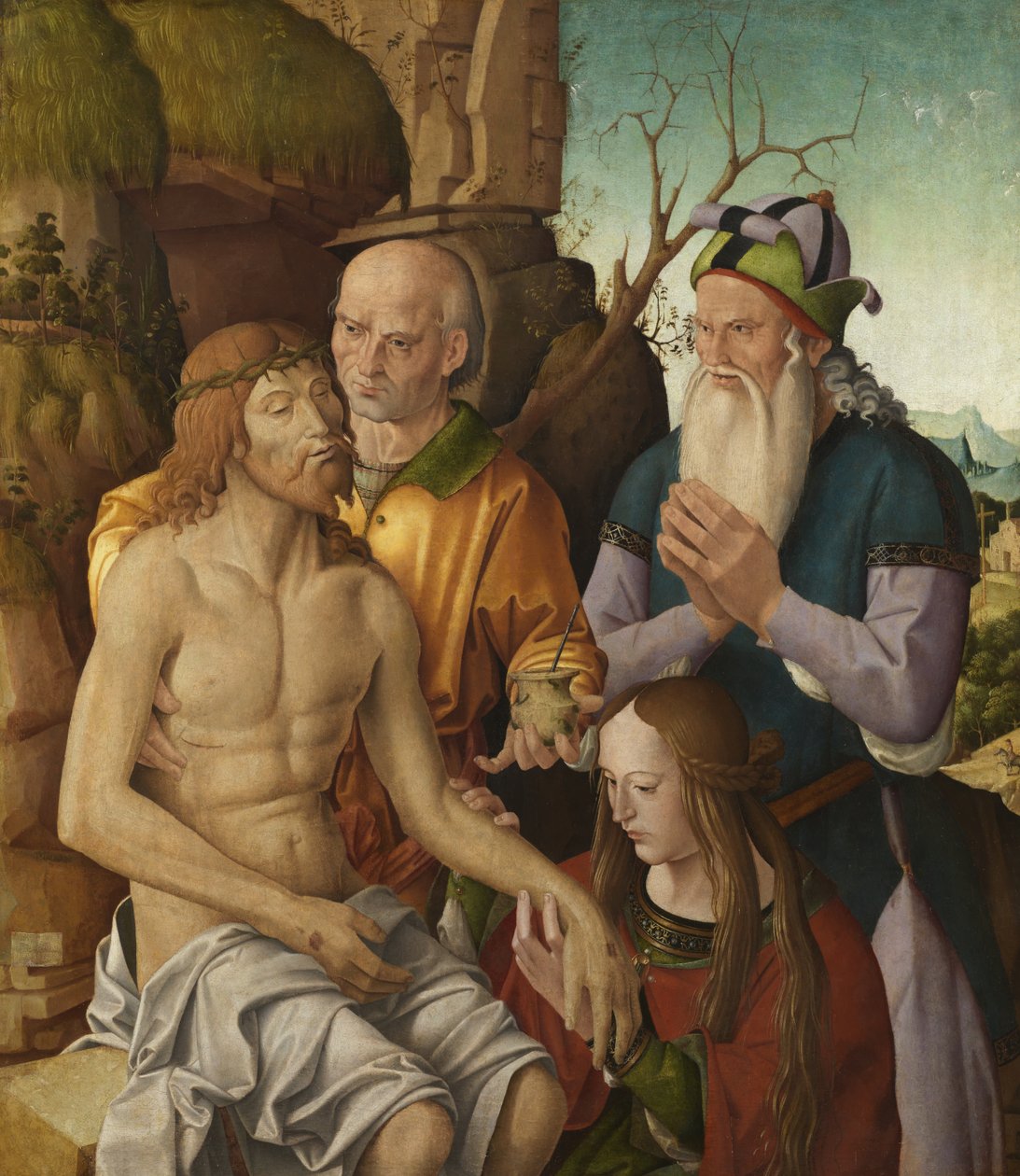 Ölü İsa Üzerine Ağıt, c.1500 (panelde mizaç) by Marco Palmezzano
