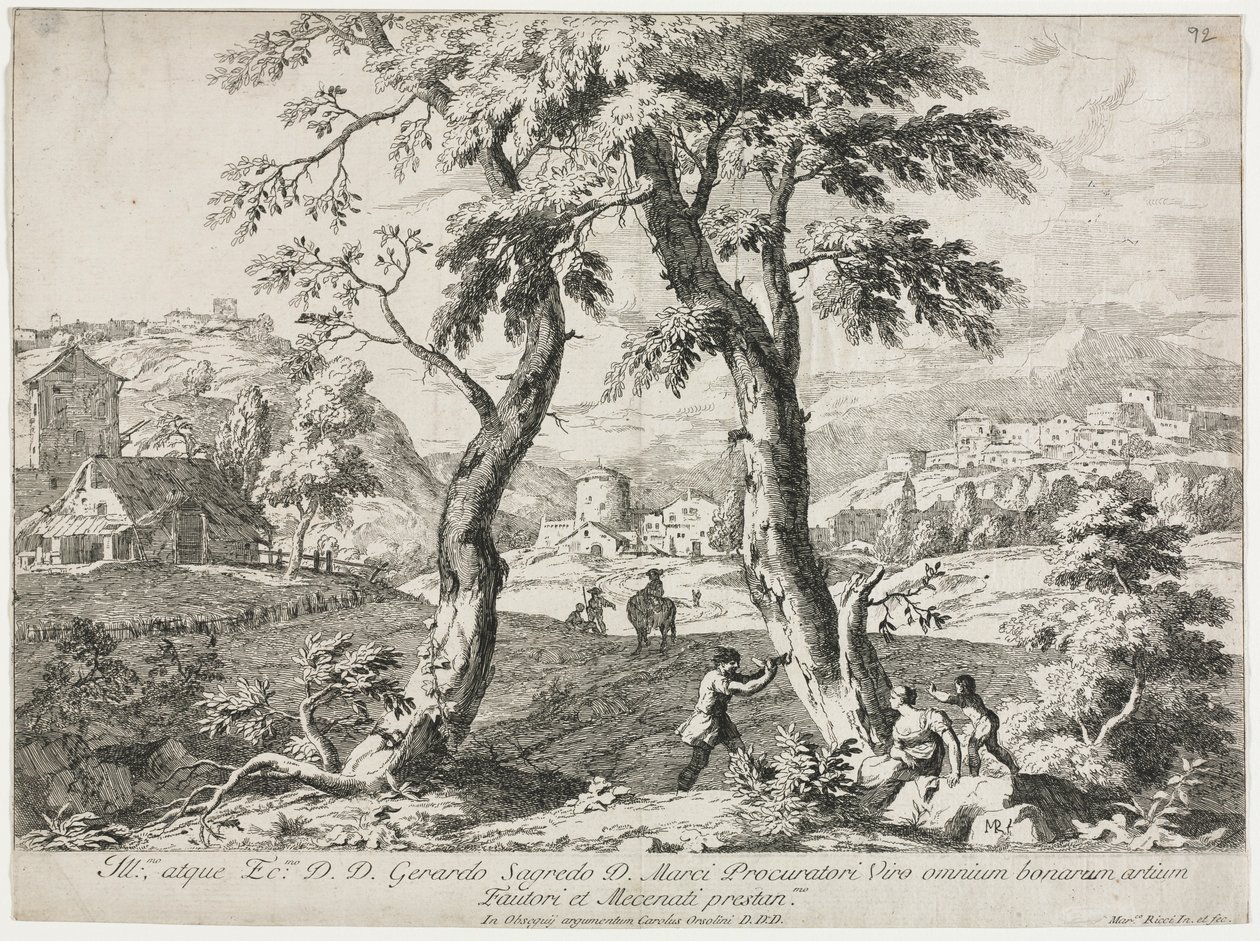 Figürlerin Ön Planda Olduğu Köy Görünümü, 1723. by Marco Ricci