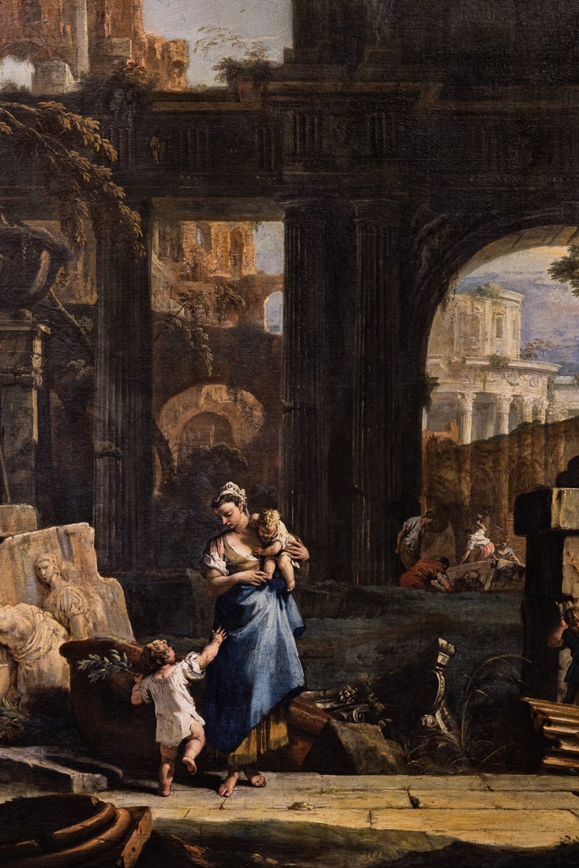 Harabeler ve figürlerle perspektif, detay by Marco & Sebastiano (1659 1734) Ricci