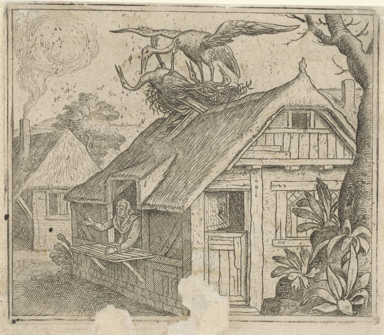 Leylekler ve dinleri hakkında masal by Marcus Gheeraerts (I) (attributed to)