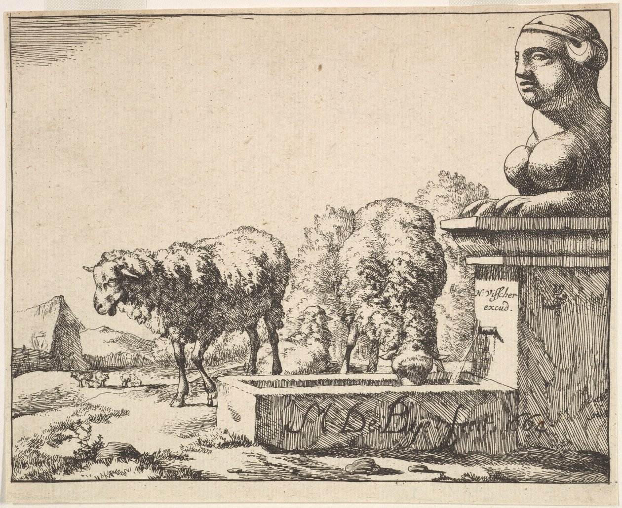 Koyun, 16 tabaklık bir setten, 1664. by Marcus de Bye
