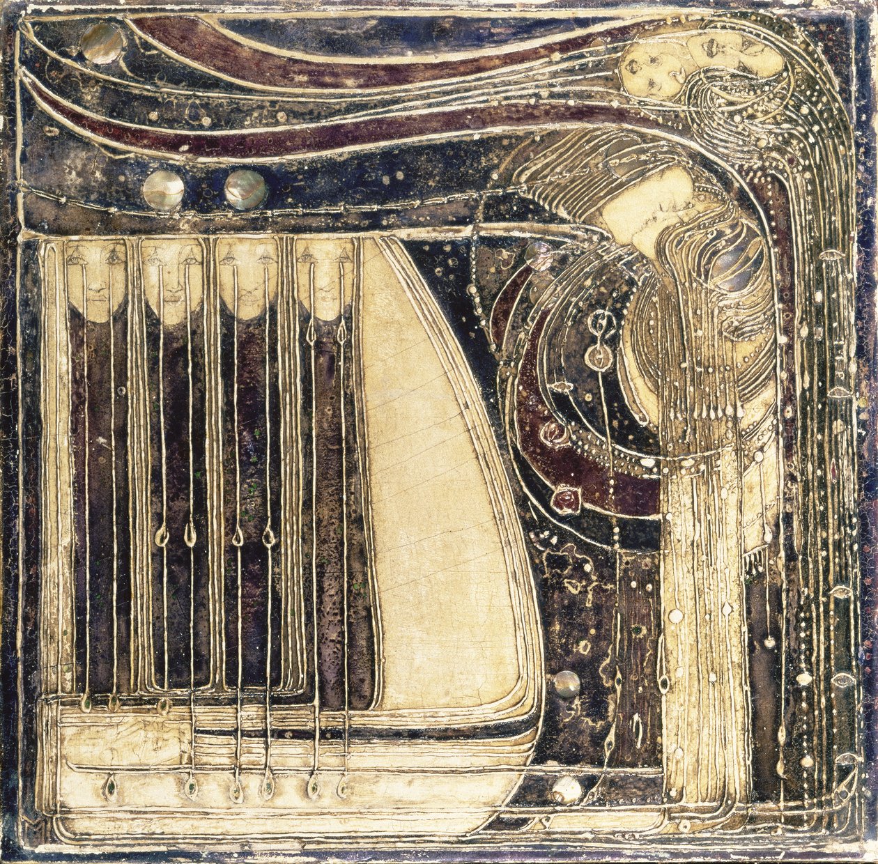 Deniz Operası, c.1902 (kakma gesso paneli) by Margaret MacDonald Mackintosh