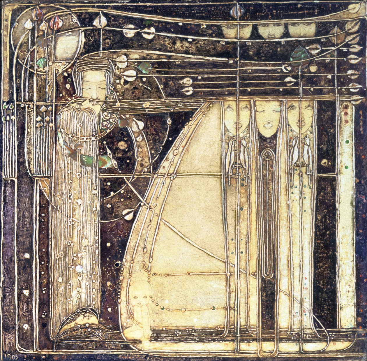 Rüzgar Operası, c.1902 (kakma gesso paneli) by Margaret MacDonald Mackintosh