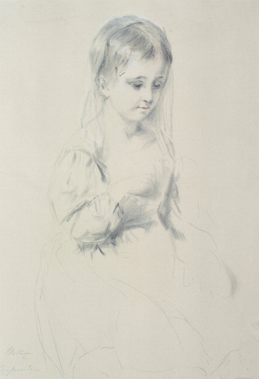 Genç bir kızın portre çalışması by Margaret Sarah Carpenter