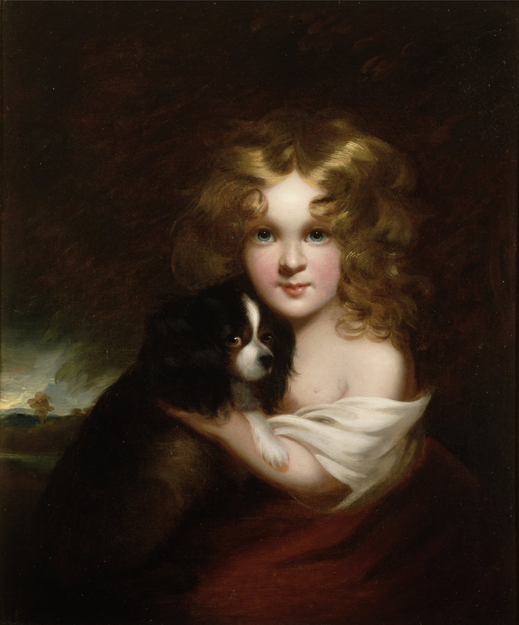 Köpekli Genç Kız, 1840 dolayları by Margaret Sarah Carpenter