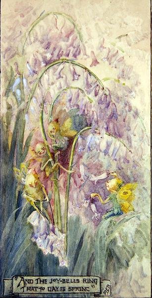 Joy Bells Ring (gemide sulu boya) by Margaret E. Bayliss