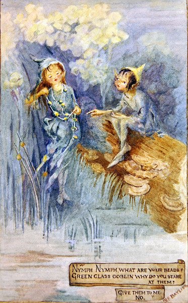 Peri ve Yeşil Cin (gemide suluboya) by Margaret E. Bayliss