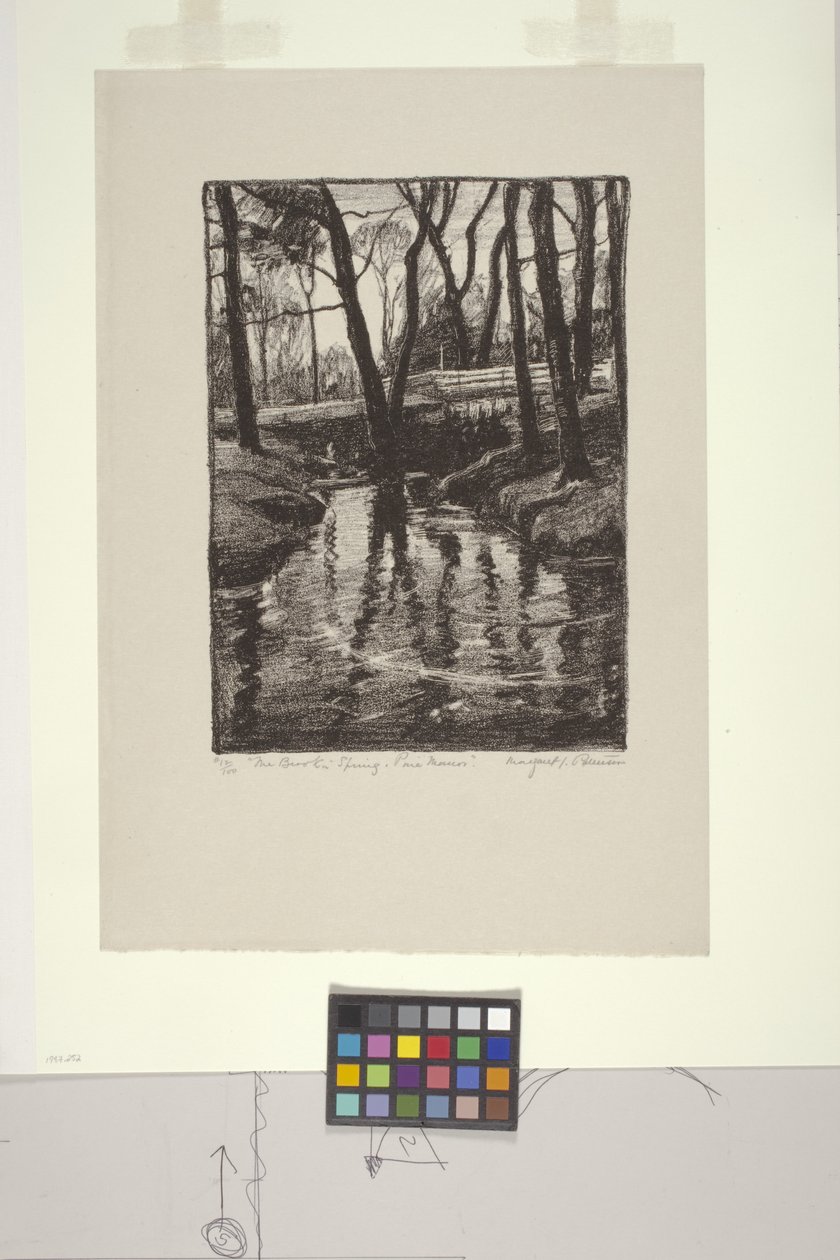 The Brook in Spring, Pine Manor (litho) by Margaret Jordan Patterson