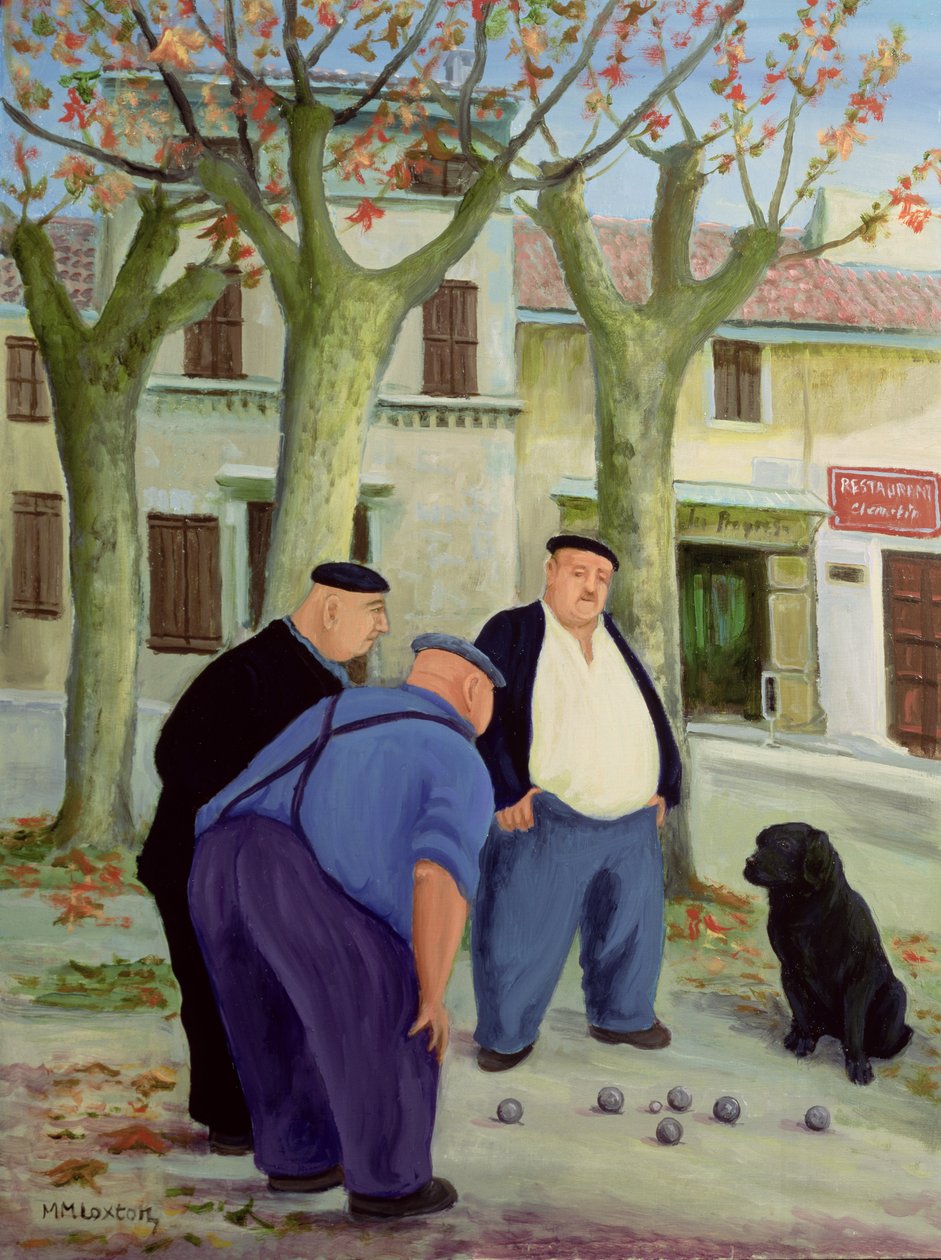 Boules Oyuncuları (tuval üzerine yağlıboya) by Margaret Loxton