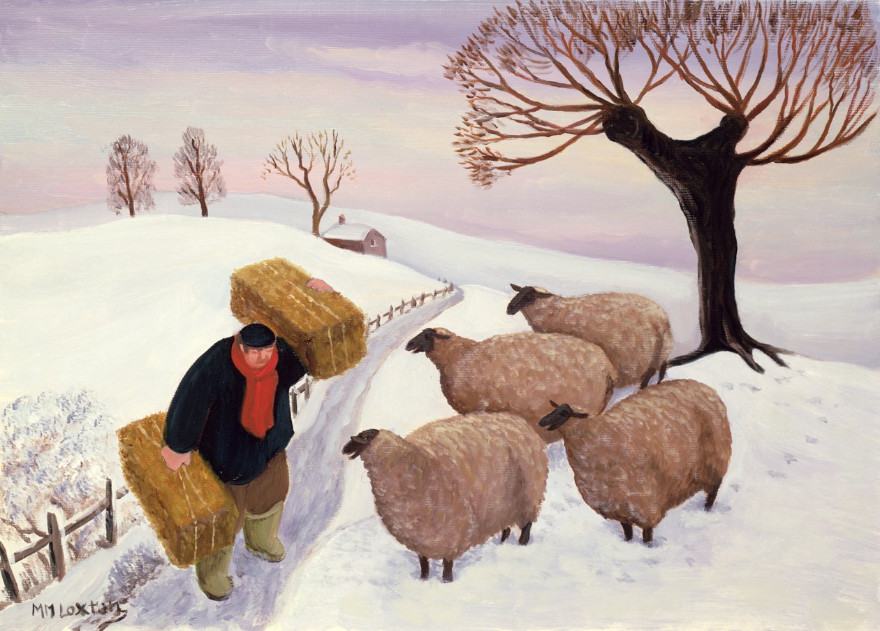Kışın Koyunlara Saman Taşımak by Margaret Loxton