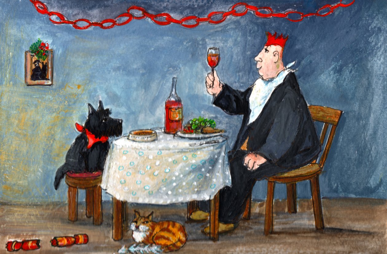 Noel Kutlaması, 2014 (kağıt üzerine guaj) by Margaret Loxton