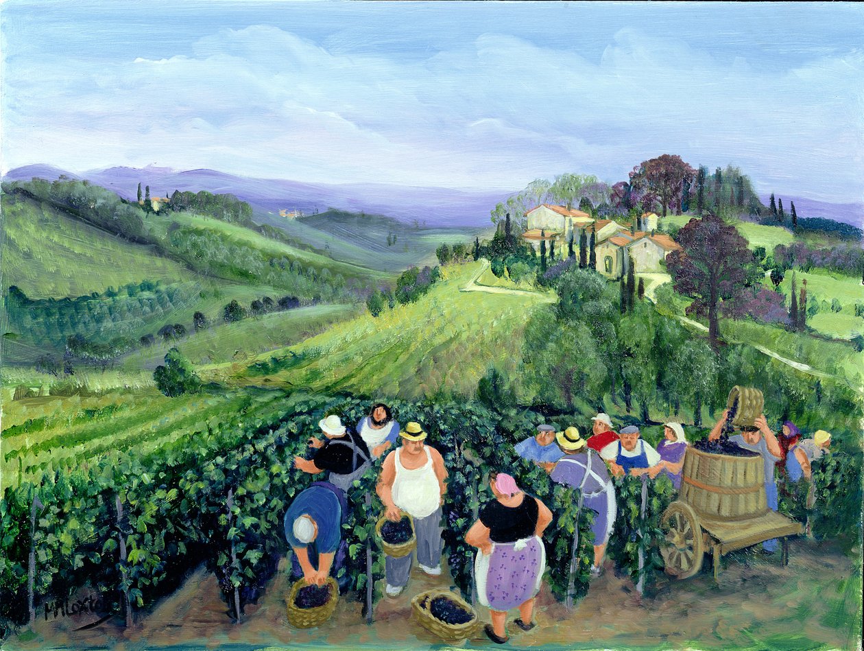 Chianti Manzarası (tuval üzerine yağlıboya) by Margaret Loxton