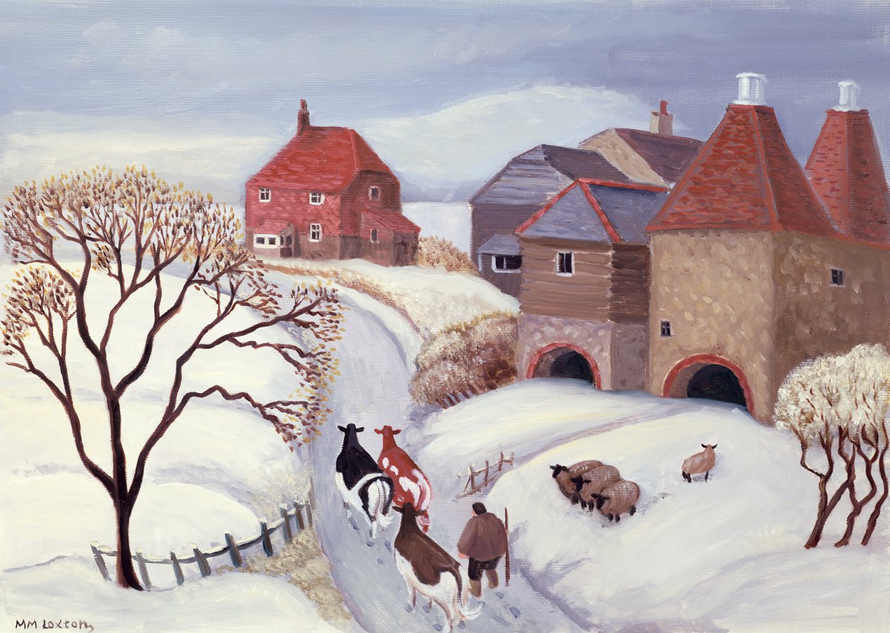 İnekleri karda eve götürmek by Margaret Loxton