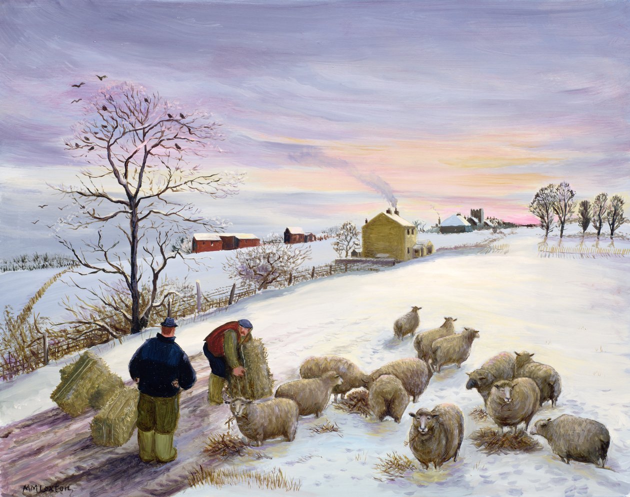 Kışın koyun beslemek by Margaret Loxton