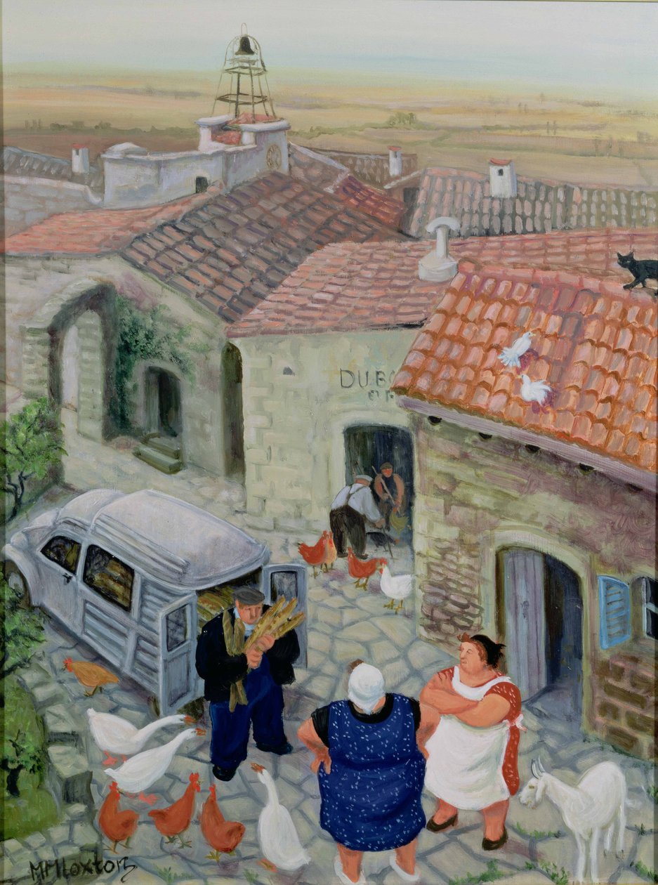 Le Boulanger (tuval üzerine yağlıboya) by Margaret Loxton