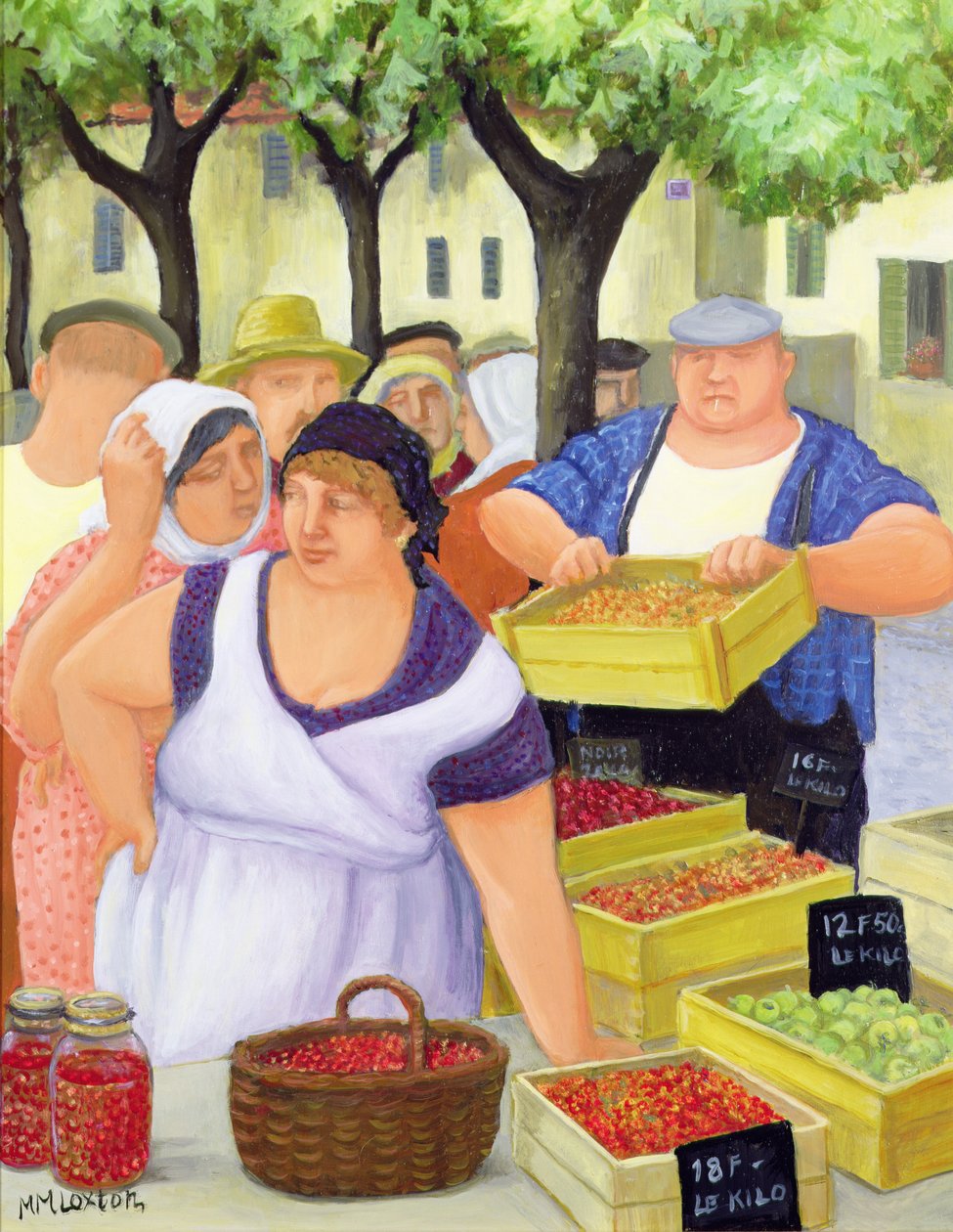 Pazar Yeri (tuval üzeri yağlıboya) by Margaret Loxton