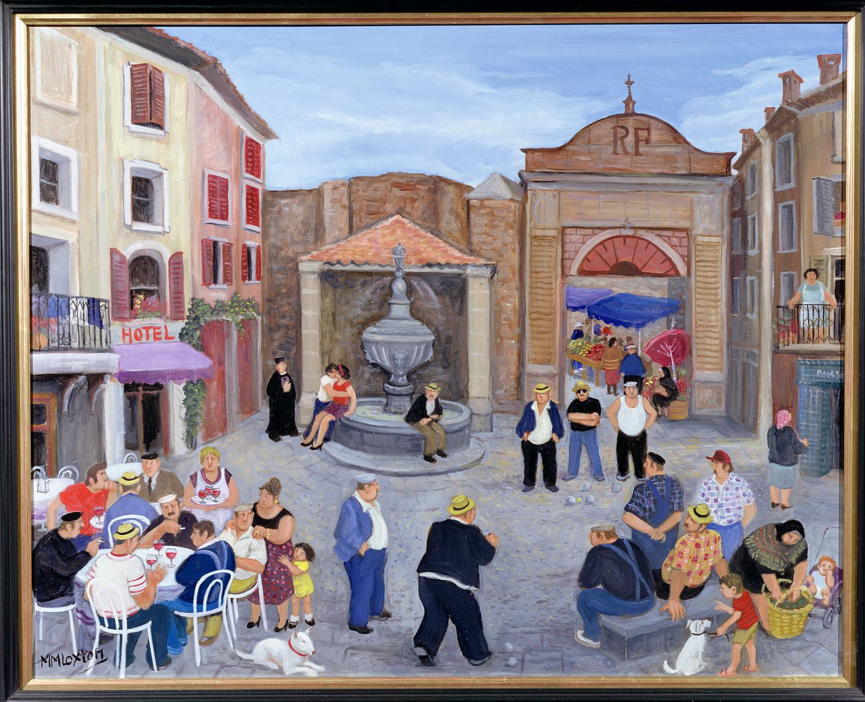 Provence#39;ta Köy (tuval üzerine yağlıboya) by Margaret Loxton
