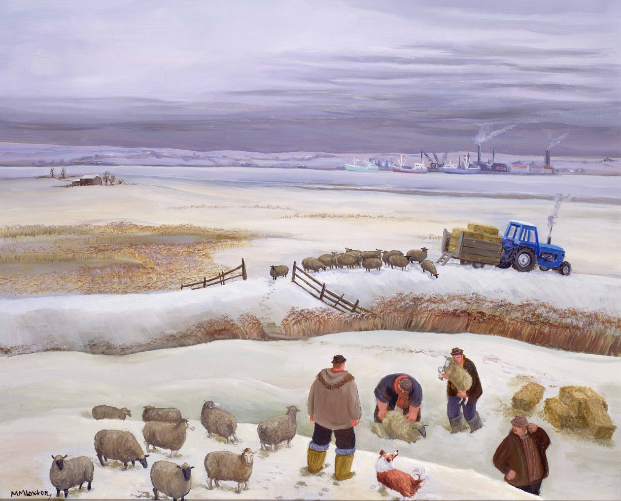 Kış Kar Yağışı (resim) by Margaret Loxton