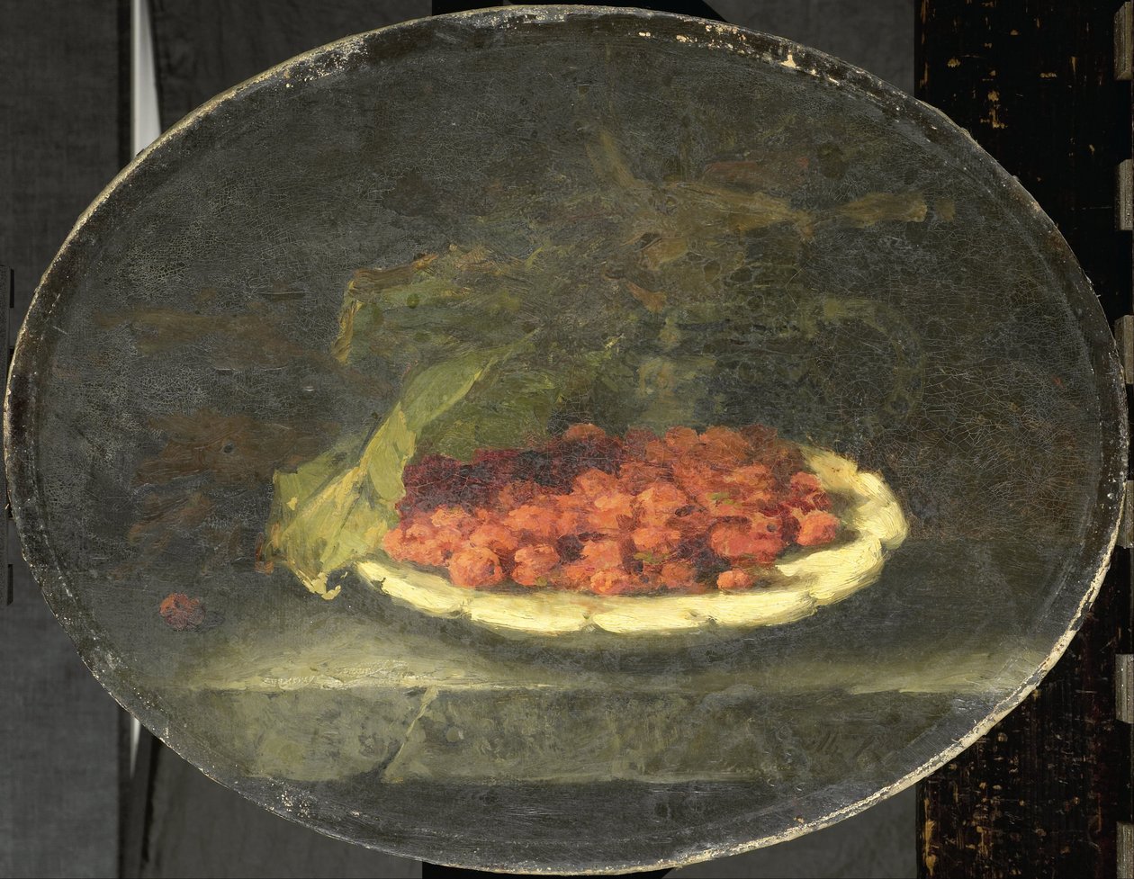 Beyaz bir kapta çilek ile natürmort by Margaretha Roosenboom