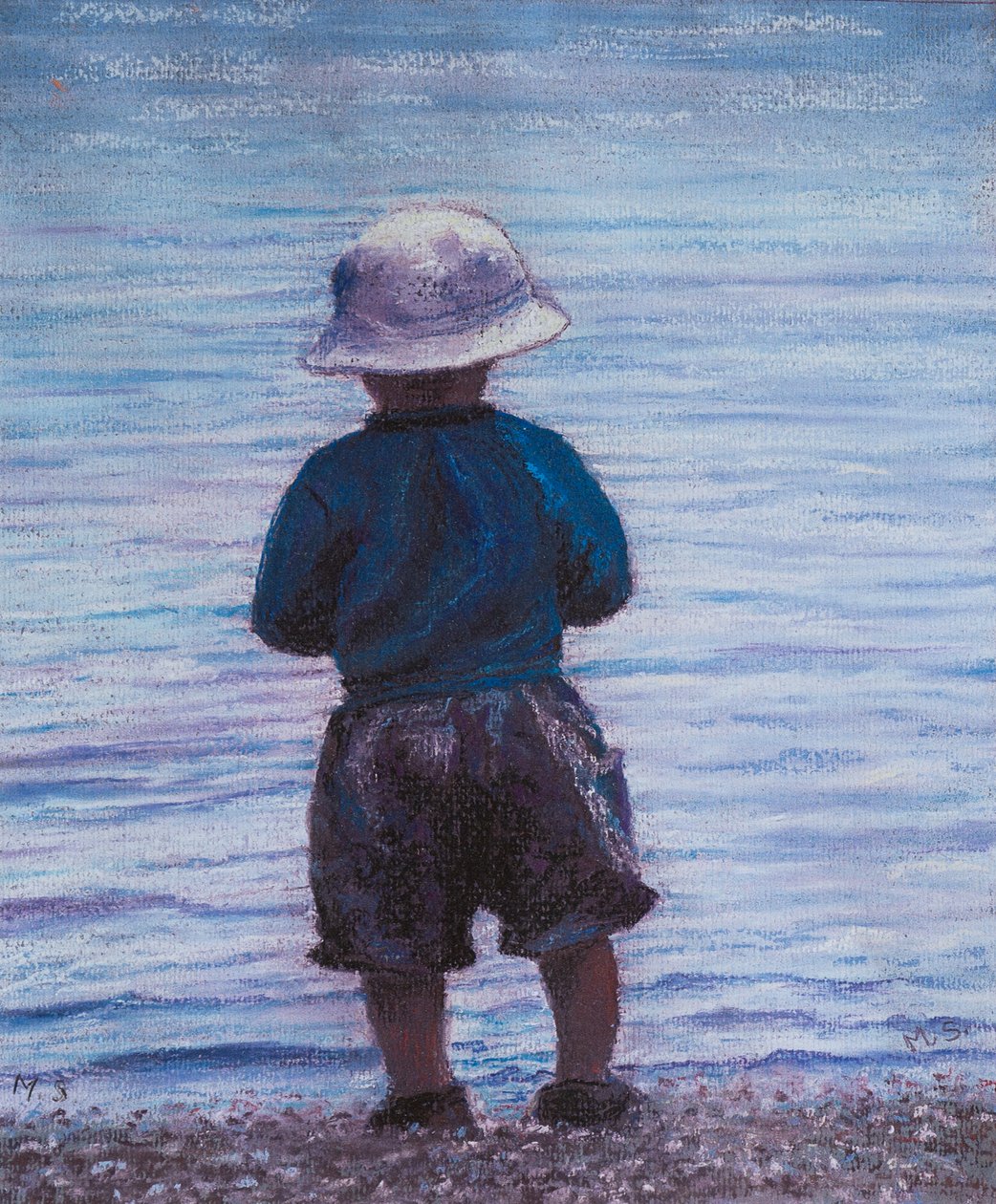 Yüzmeyi düşünürken, 2019 (pastel) by Margo Starkey