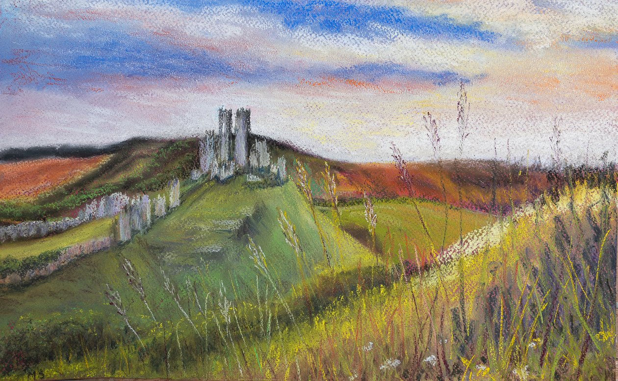 Korfe Kalesi, 2020 (pastel) by Margo Starkey