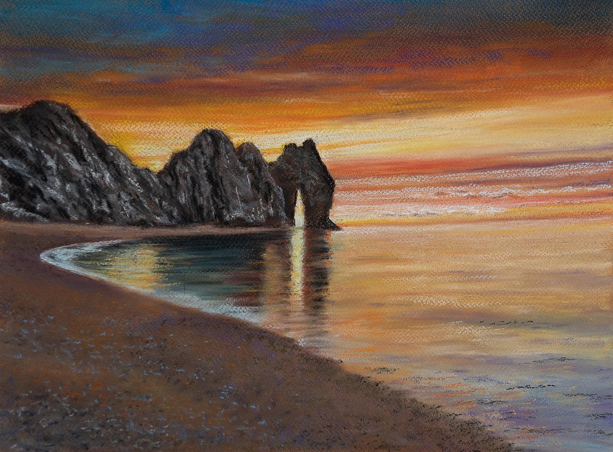 Durdle Kapı. Dorset, 2020 (pastel) by Margo Starkey