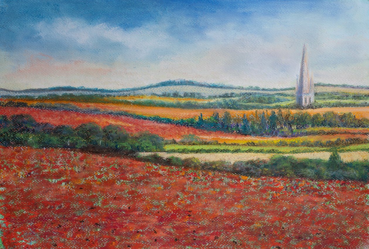 Haşhaş tarlaları, 2021 (pastel) by Margo Starkey
