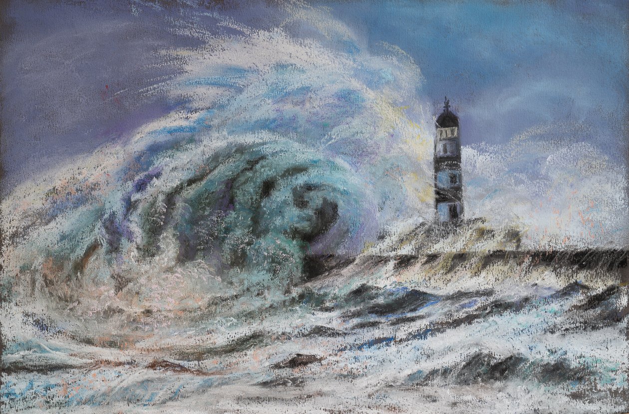 Fırtınalı deniz, 2020 (pastel) by Margo Starkey