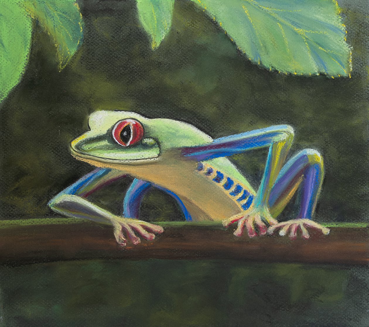 Ağaç kurbağası, 2020 (pastel) by Margo Starkey