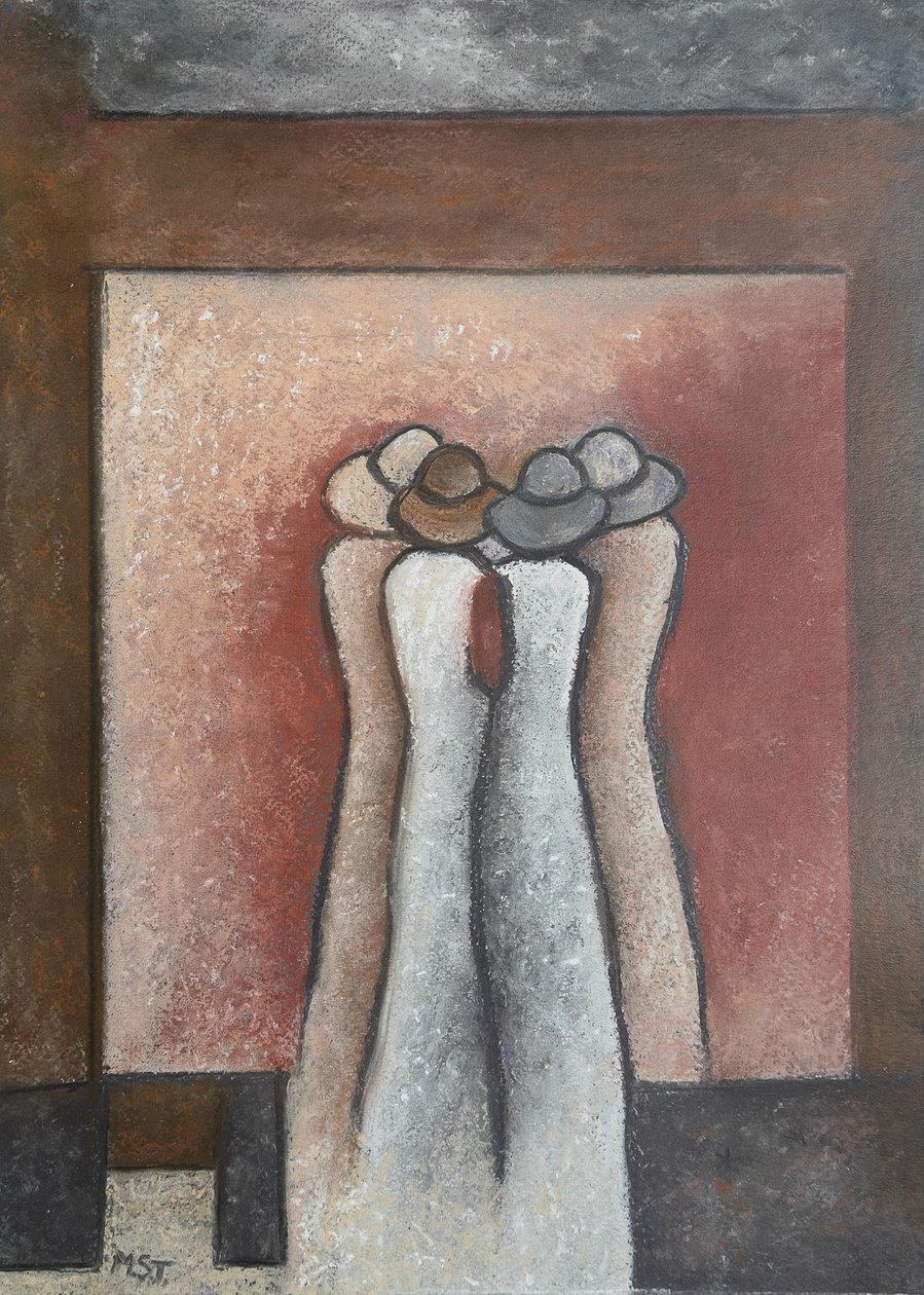 Fısıldayan Hanımlar, 2020 (pastel) by Margo Starkey