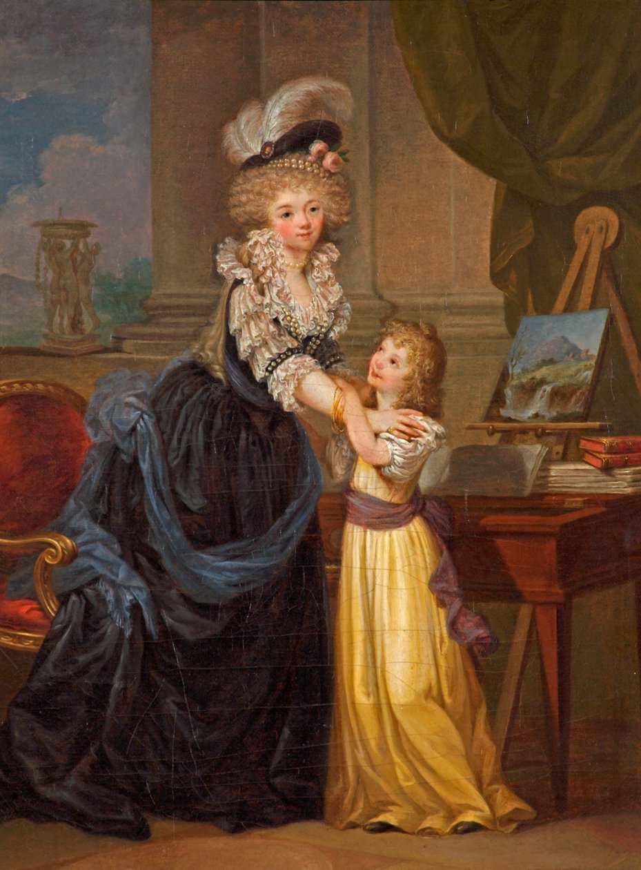 Genç Bir Hanım ve Küçük Bir Kız, c.1785 by Marguerite Gerard