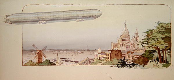 Mabileau, Paris tarafından yayınlanan Spiess Zodiac Zeplin by Marguerite (fl.1909 14) Montaut