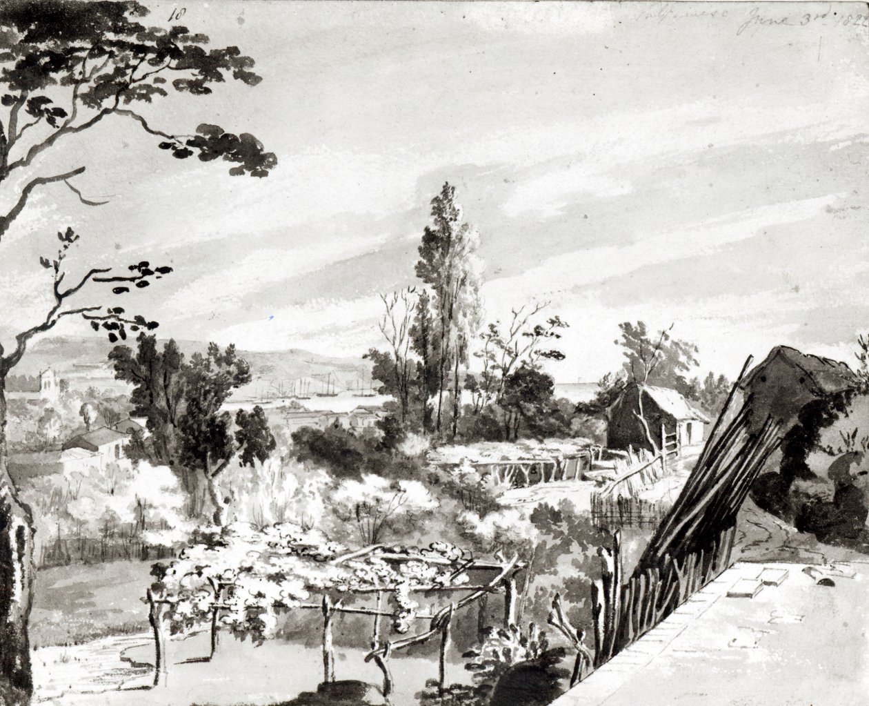 Valparaiso 1822 (kağıt üzerine sulu boya) by Maria Callcott
