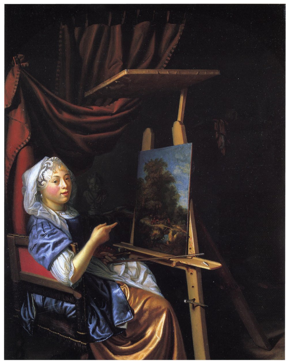 Şövalesinde kendi portresi by Maria Schalcken