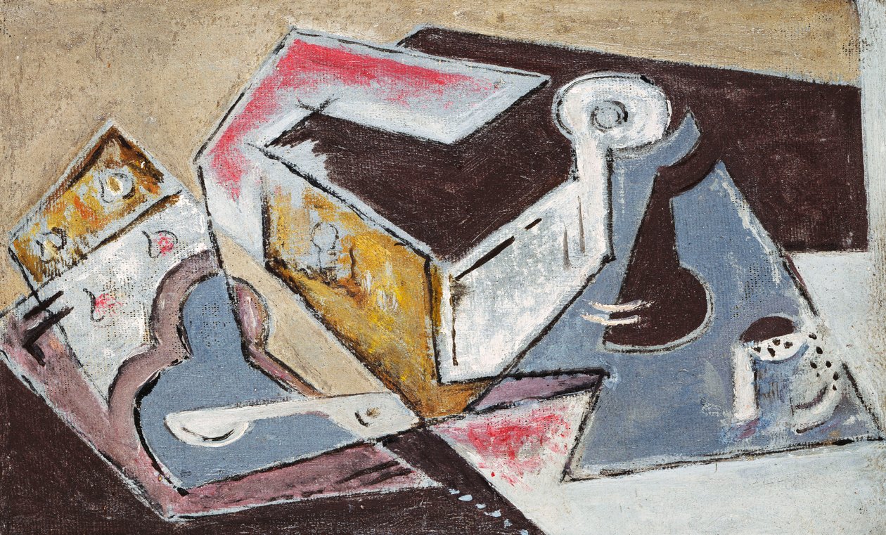 Kübist Kompozisyon; Kompozisyon Kübiste, c.1918 (tuval üzerine yağlı boya) by Maria Blanchard