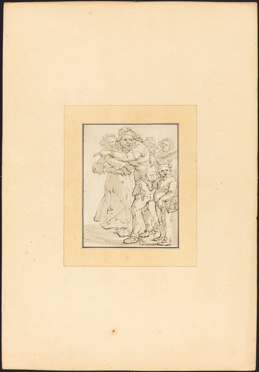 Solu işaret eden yaşlı adam by Maria Catharina Prestel after Adriaen Pietersz van de Venne