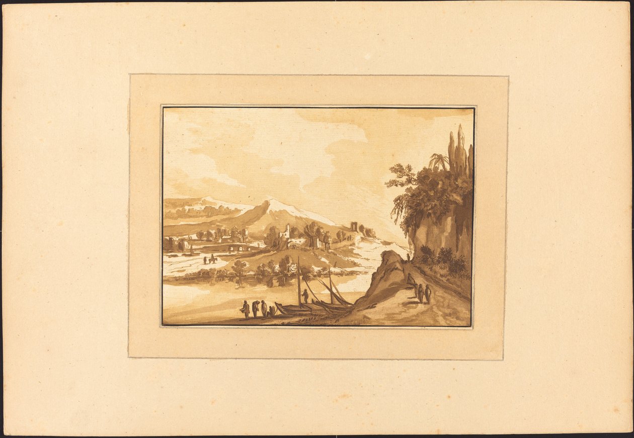 Balıkçı Tekneleri ile Manzara by Maria Catharina Prestel after Franz Edmund Weirotter