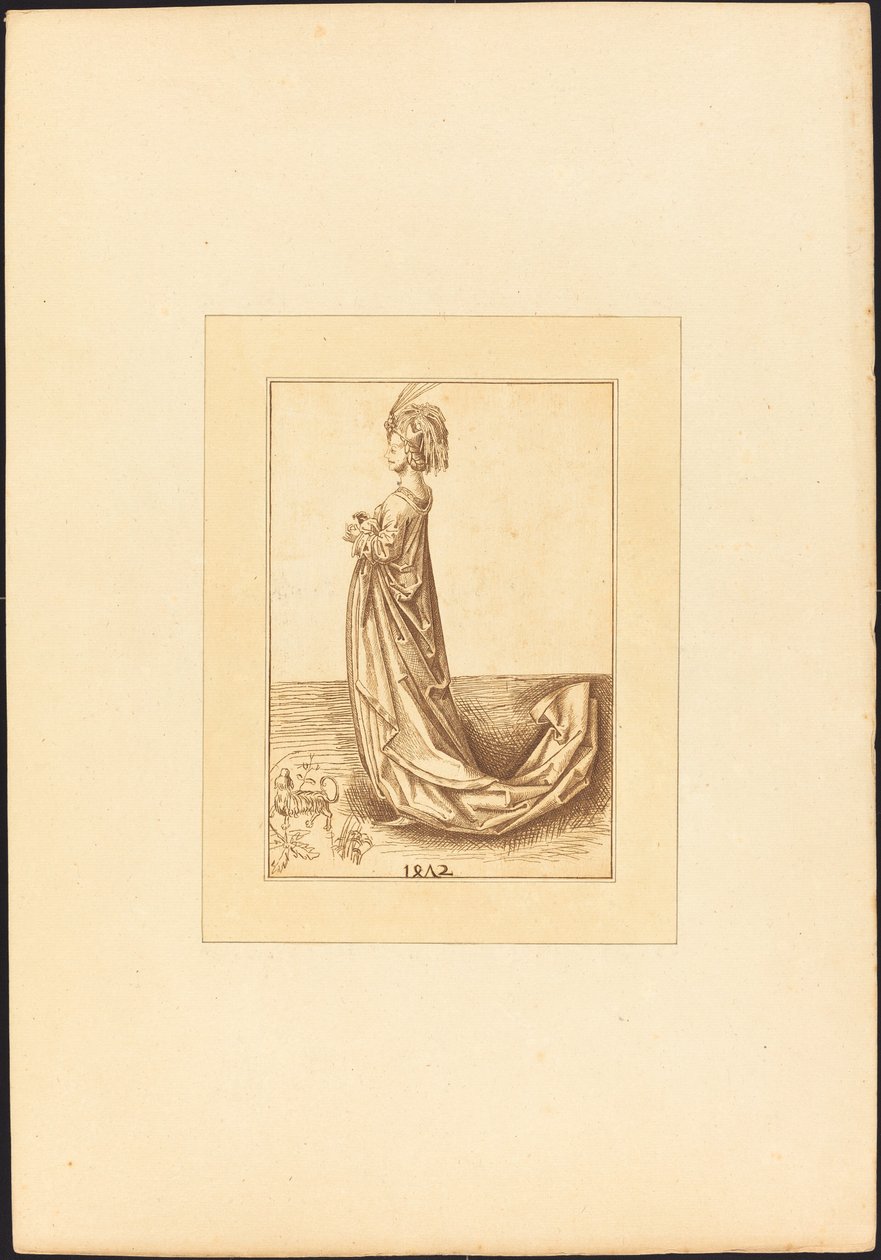 Uzun Elbiseli Bir Bayan by Maria Catharina Prestel after Martin Schongauer