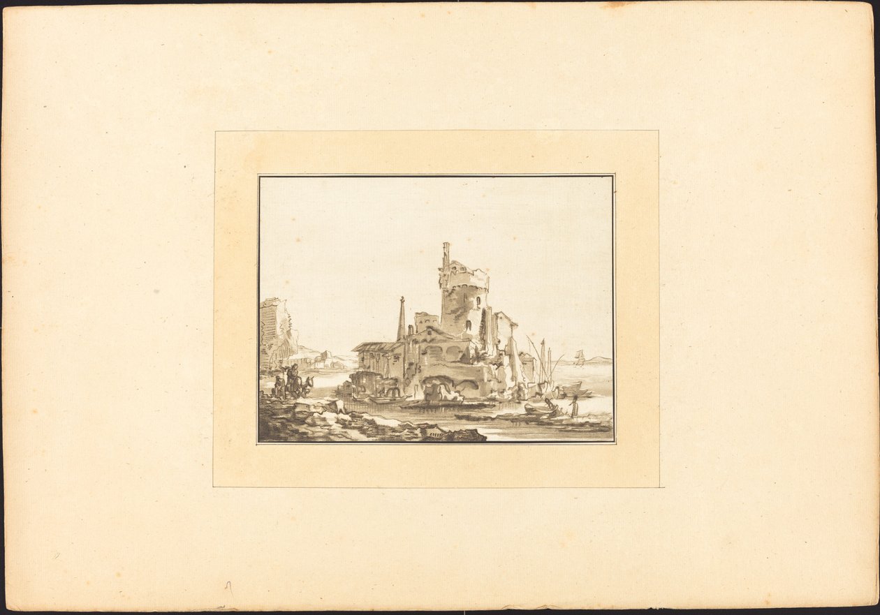 Yuvarlak Kuleli Manzara by Maria Catharina Prestel after Thomas Wyck