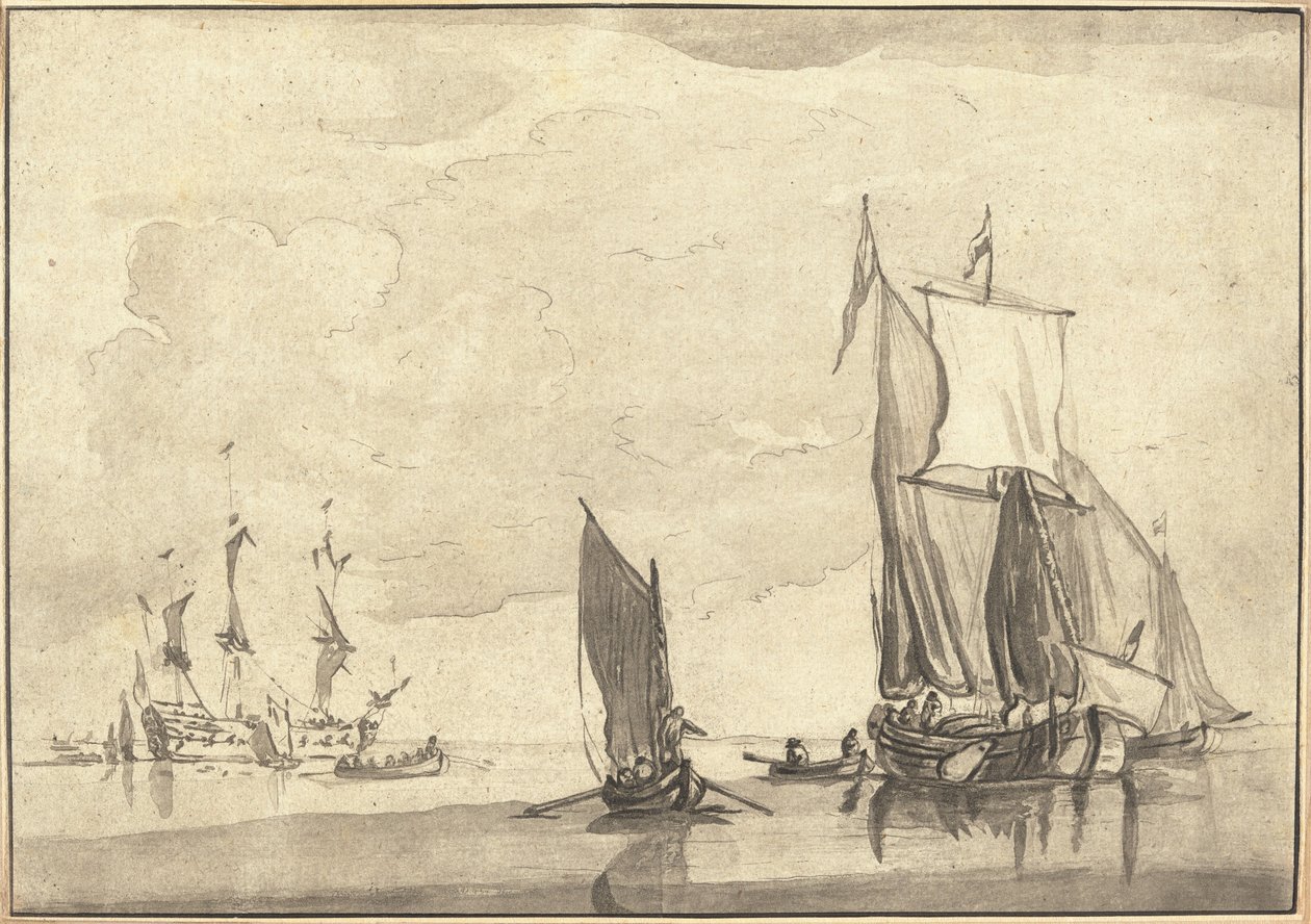 Deniz manzarası by Maria Catharina Prestel after Willem van de Velde the Younger