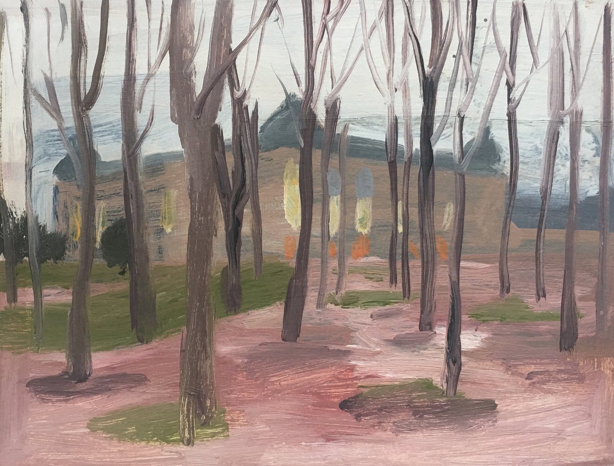 Kışın Petit Palais II, 2019 (kağıt üzerine yağlıboya) by Maria Magenta