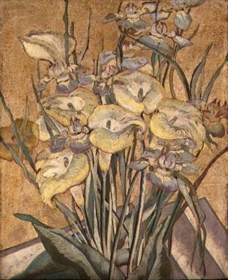 Süsenler ve Calla Zambakları, c.1890-1905 (panelde yağlı boya) by Maria Oakey Dewing