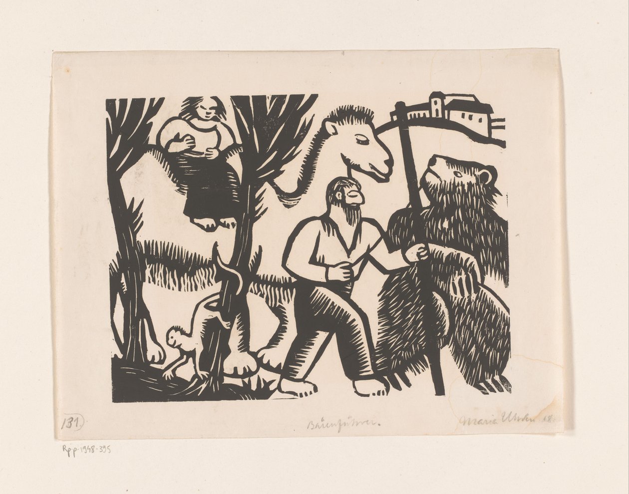 Bärenführer (nesne üzerindeki orijinal başlık) by Maria Uhden (signed by artist)