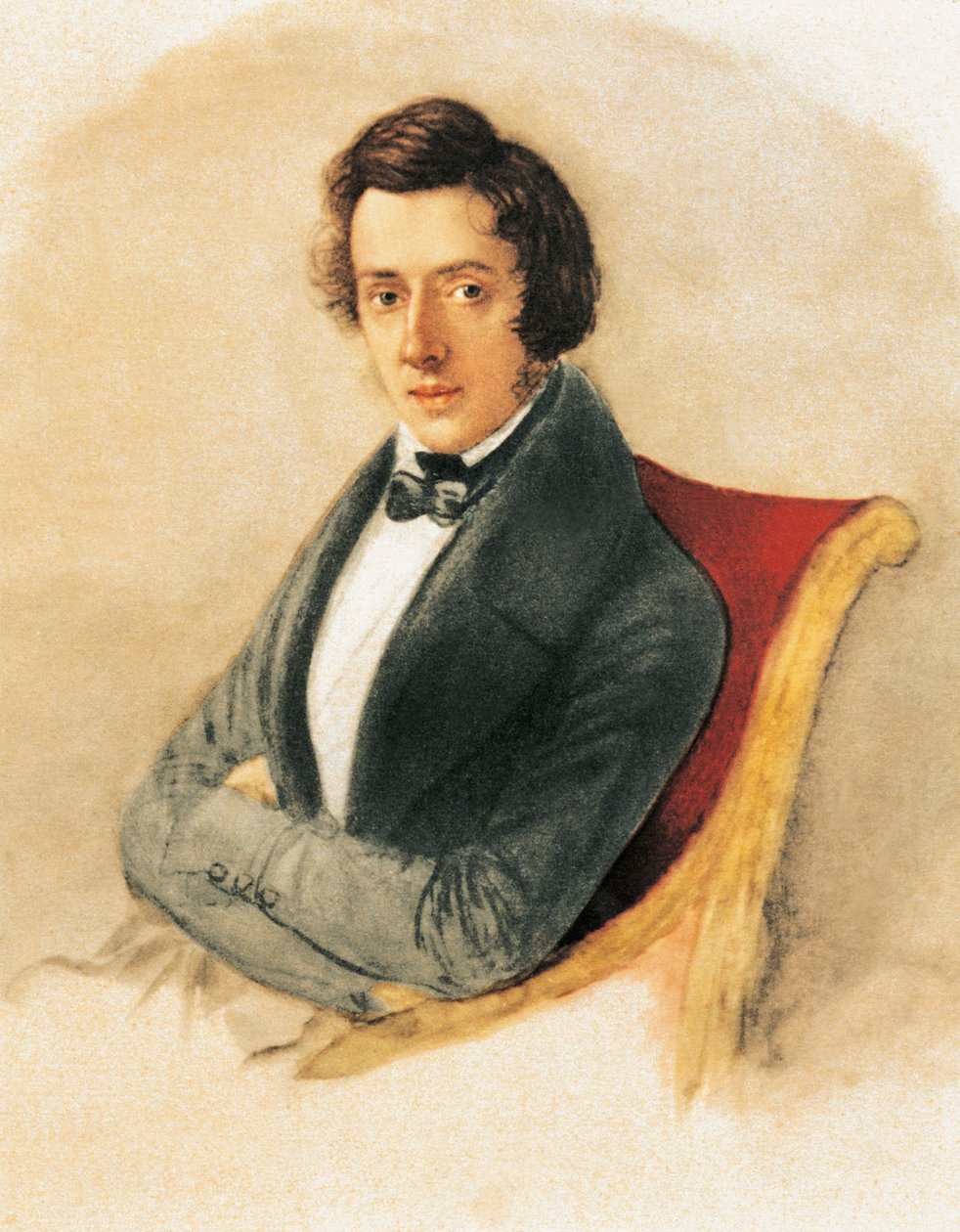 Frederic Chopin (kağıt üzerine sulu boya) by Maria Wodzinska