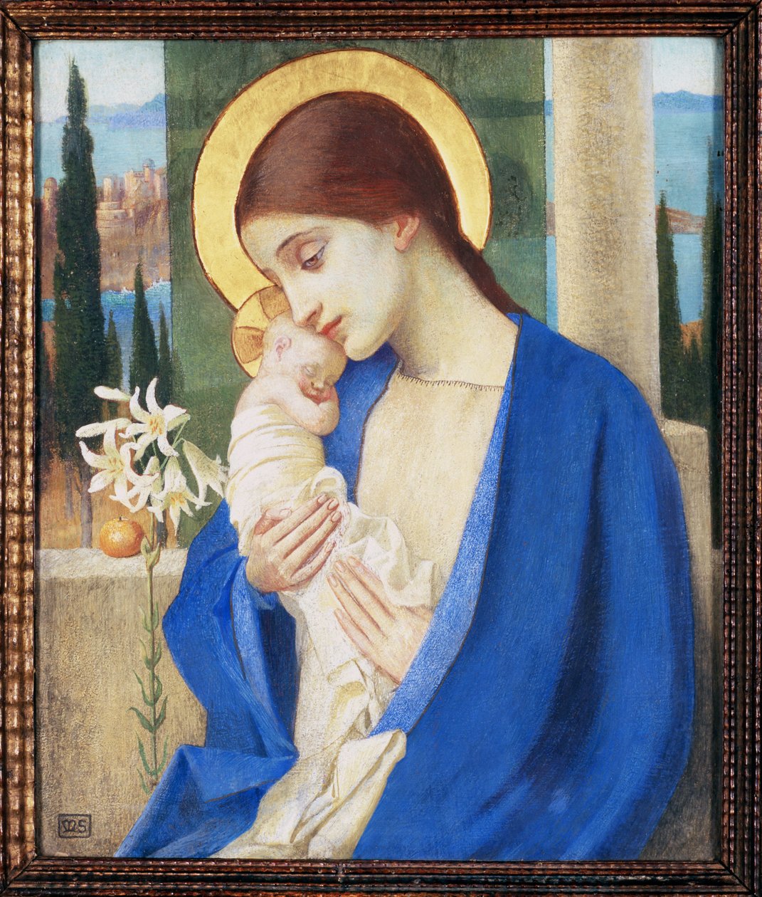 Madonna ve Çocuk, c.1905 (panelde öfke) by Marianne Stokes