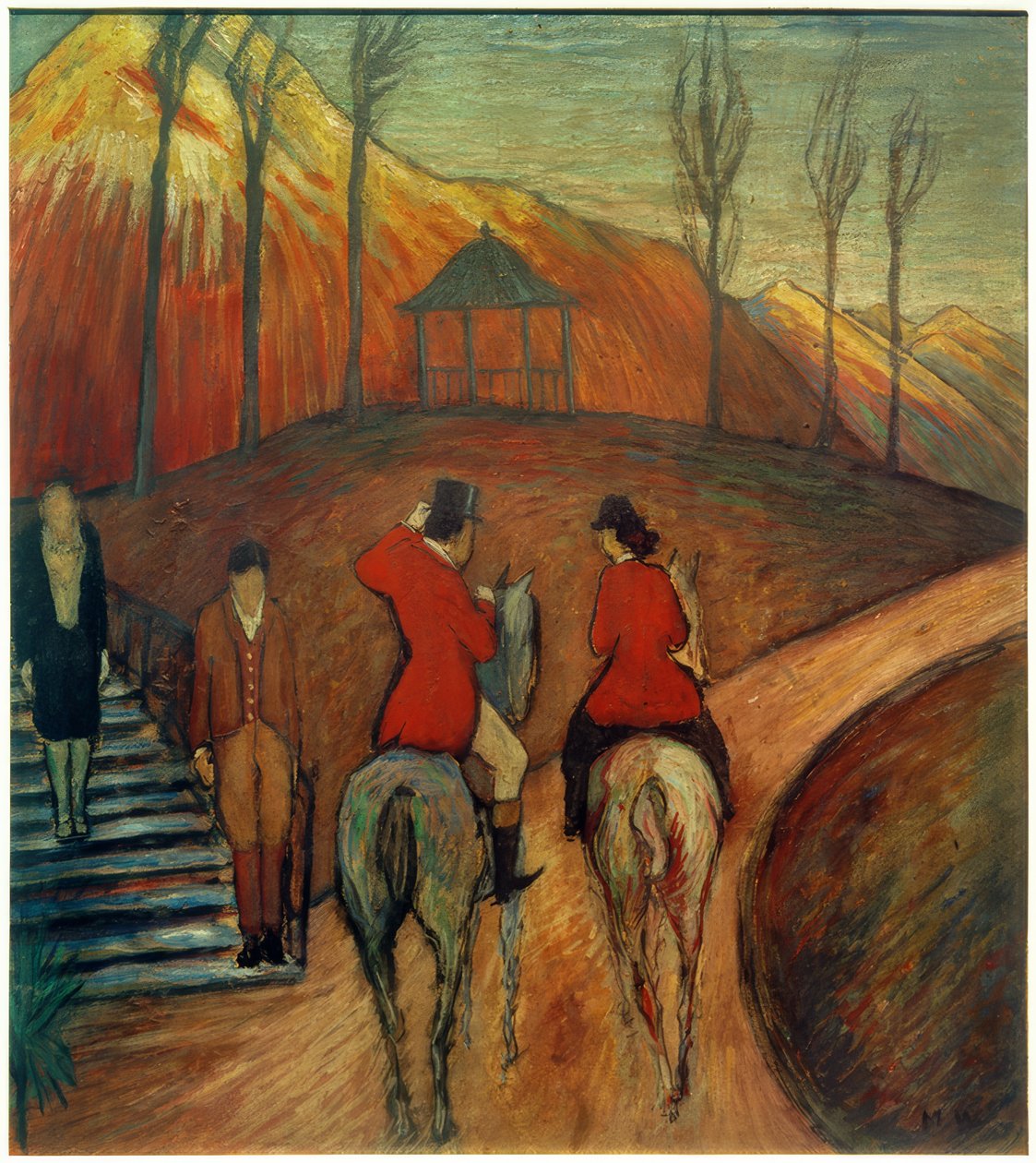 Binici ve binici ile manzara by Marianne von Werefkin