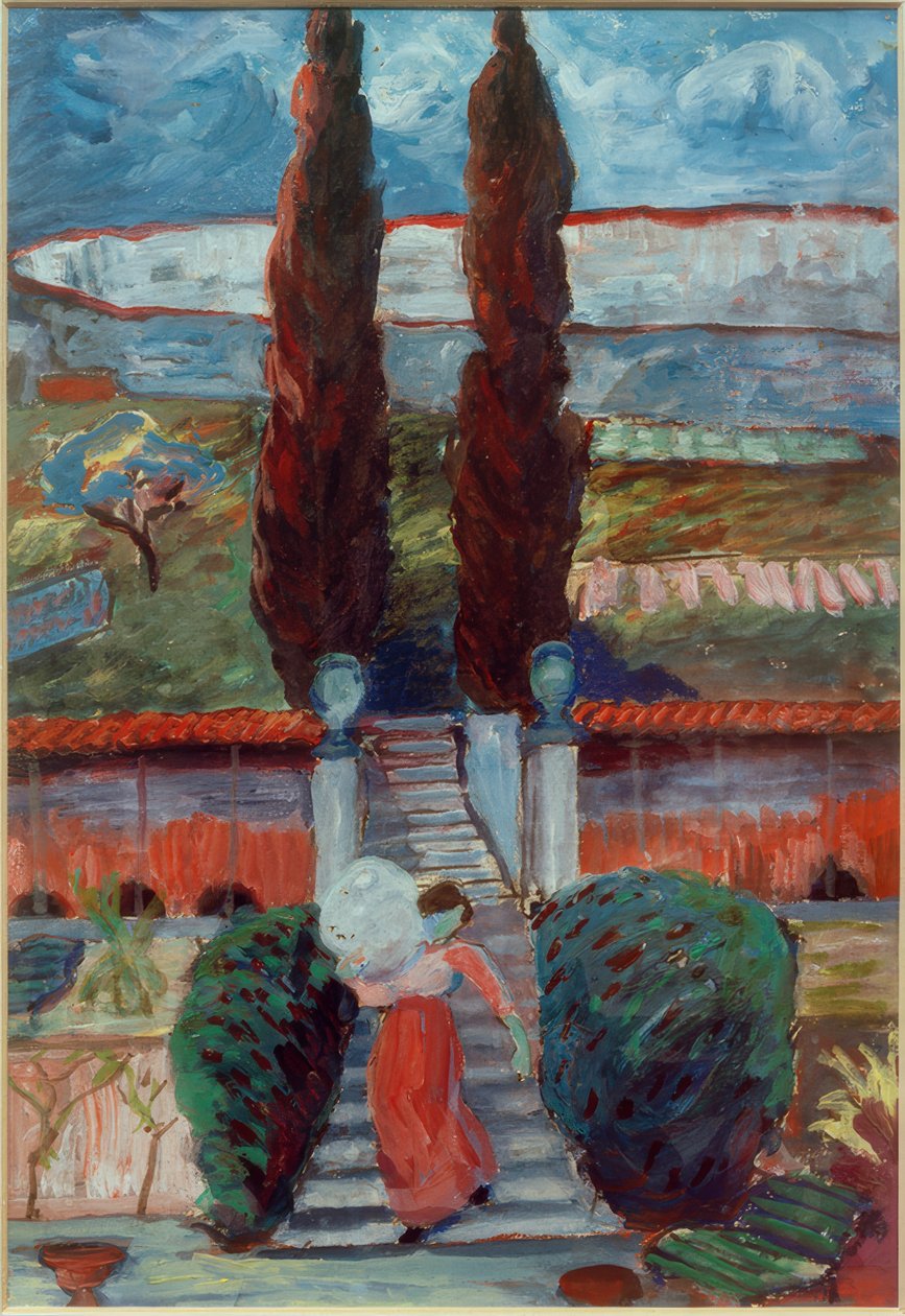 Kızlarla bahar manzarası by Marianne von Werefkin