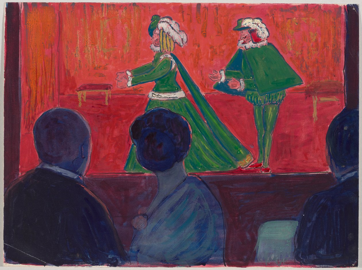 Kukla tiyatrosu - ön planda Jawlensky ve Marianne von Werefkin by Marianne von Werefkin