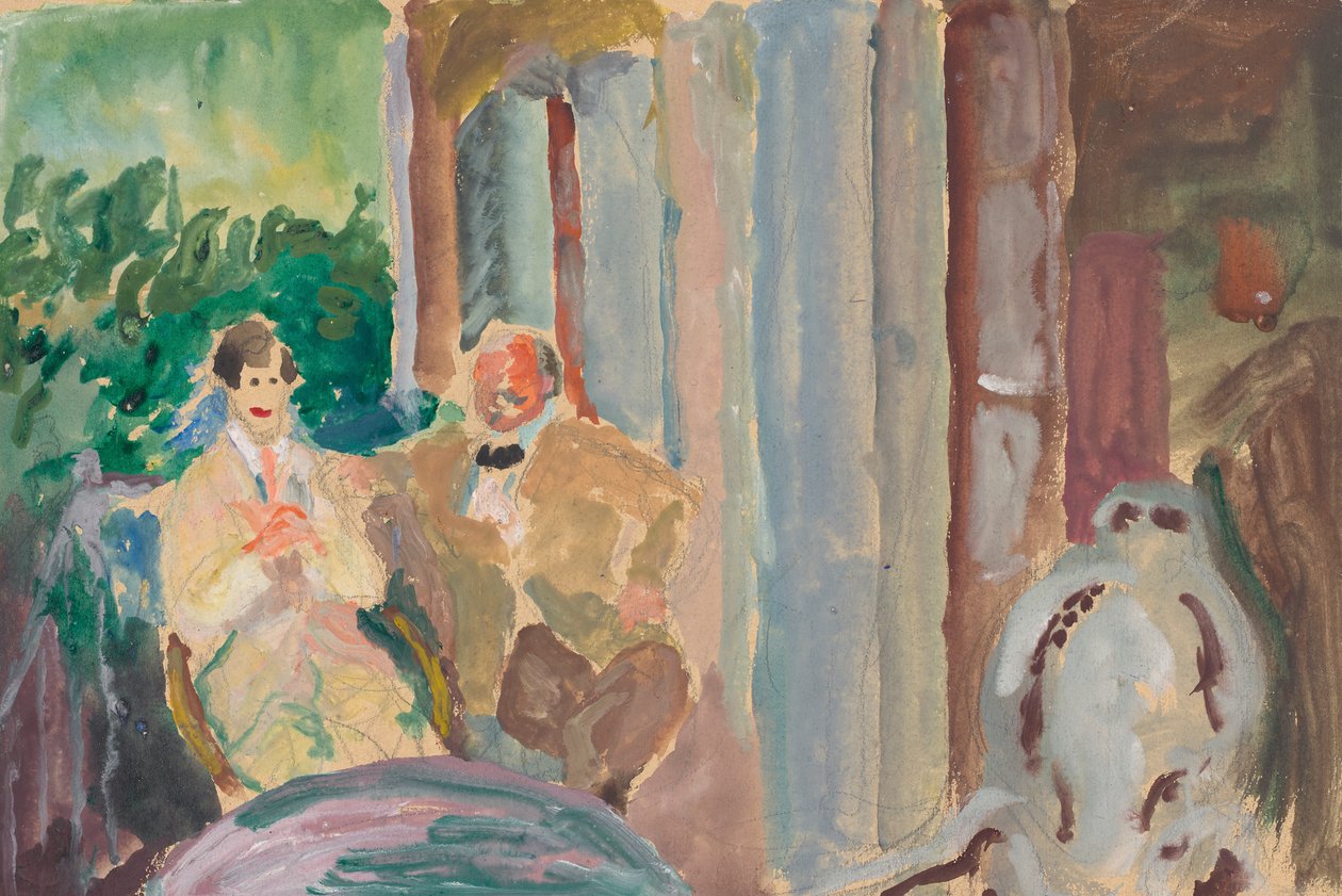 Sacharoff ve Jawlensky, Cenevre Gölü'ndeki St. Prex'teki balkonda by Marianne von Werefkin