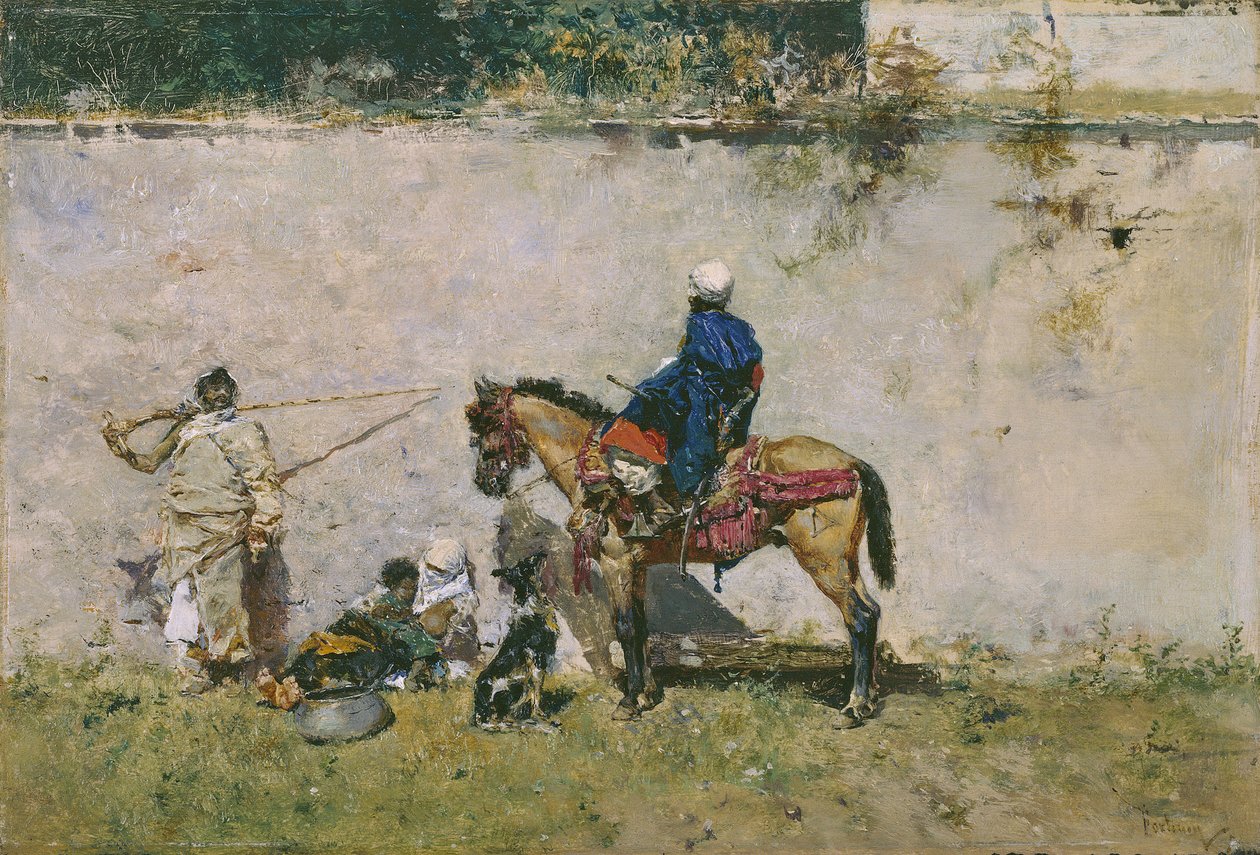 Oryantalizm: su kenarında Faslı bir aile (Faslılar) - Mariano Fortuny